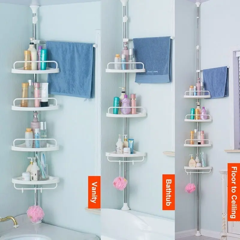 4 Layer Bathroom Corner Telescopic Adjustable Organizer Tower4.webp