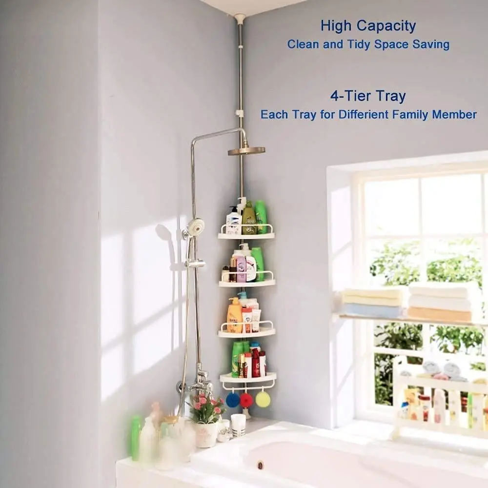 4 Layer Bathroom Corner Telescopic Adjustable Organizer Tower5.webp