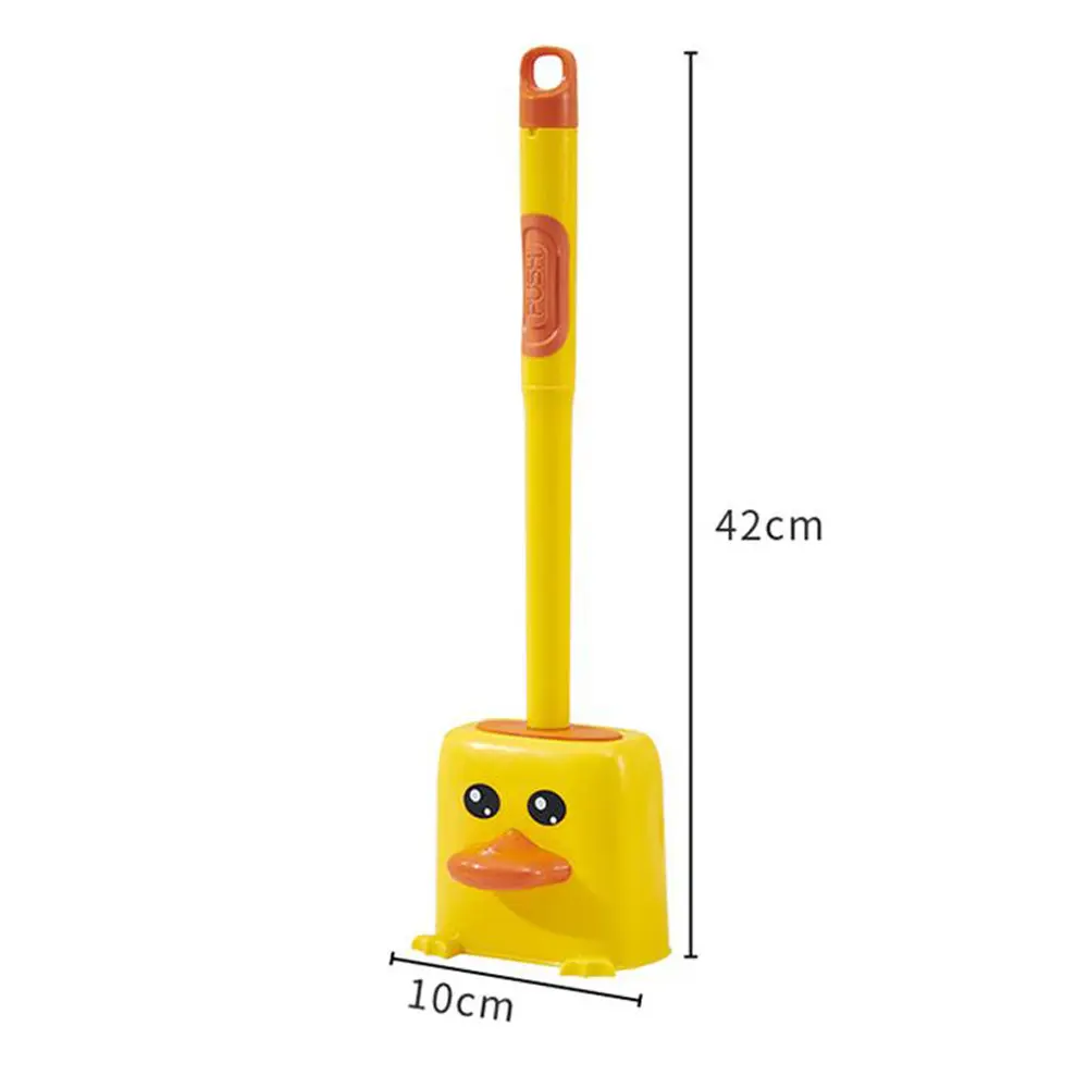 Yellow Duck Silicone Toilet Brush With Holder5.webp