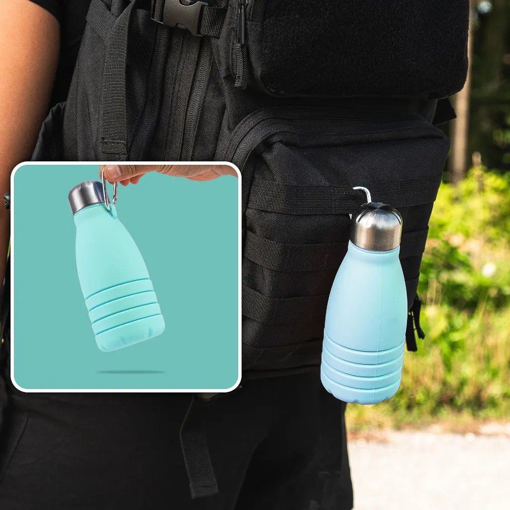 High-quality foldable silicone water bottle, BPA-free, odourless, non-toxic, temperature-resistant, 550 ml for sports, fitness, outdoor, camping or travel 1.webp