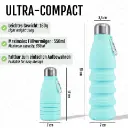 High-quality foldable silicone water bottle, BPA-free, odourless, non-toxic, temperature-resistant, 550 ml for sports, fitness, outdoor, camping or travel 4.webp
