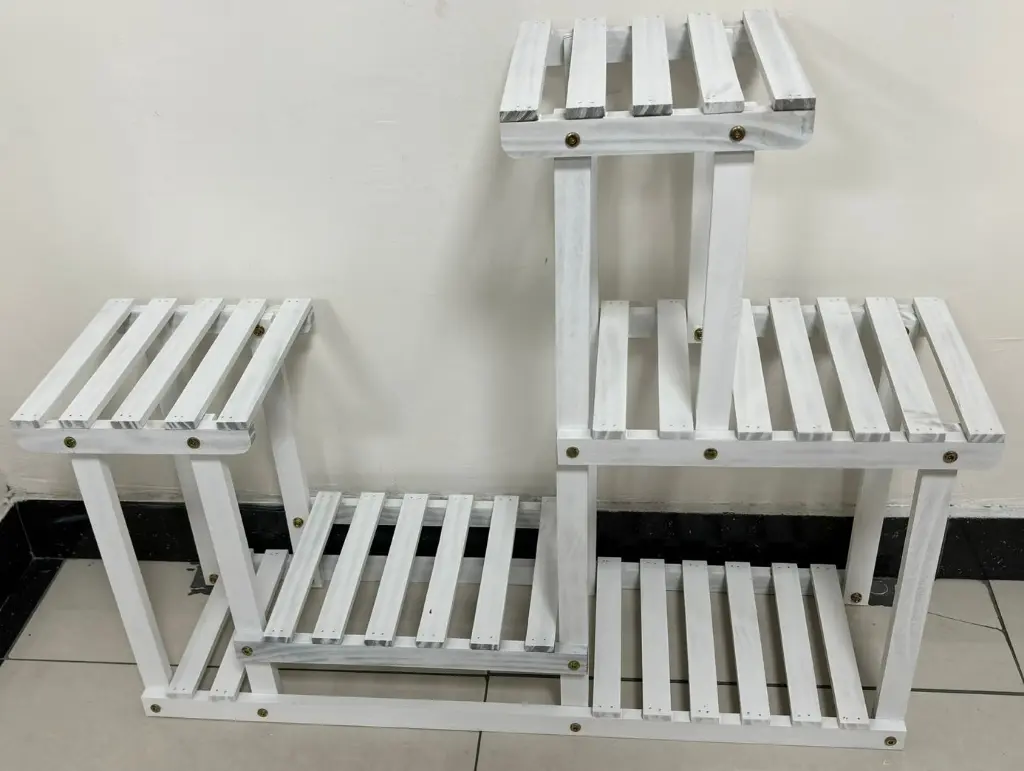 wooden plant stand for balcony