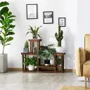wooden plant stand outdoor