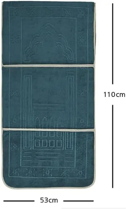 Foldable Prayer Rug with Back Support  Padded Islamic Salah Mat for Men & Women  Portable Travel Sajdah with Carry Pocket5.webp