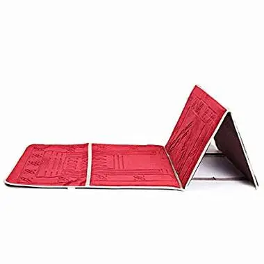Foldable Prayer Rug with Back Support  Padded Islamic Salah Mat for Men & Women  Portable Travel Sajdah with Carry Pocket.webp