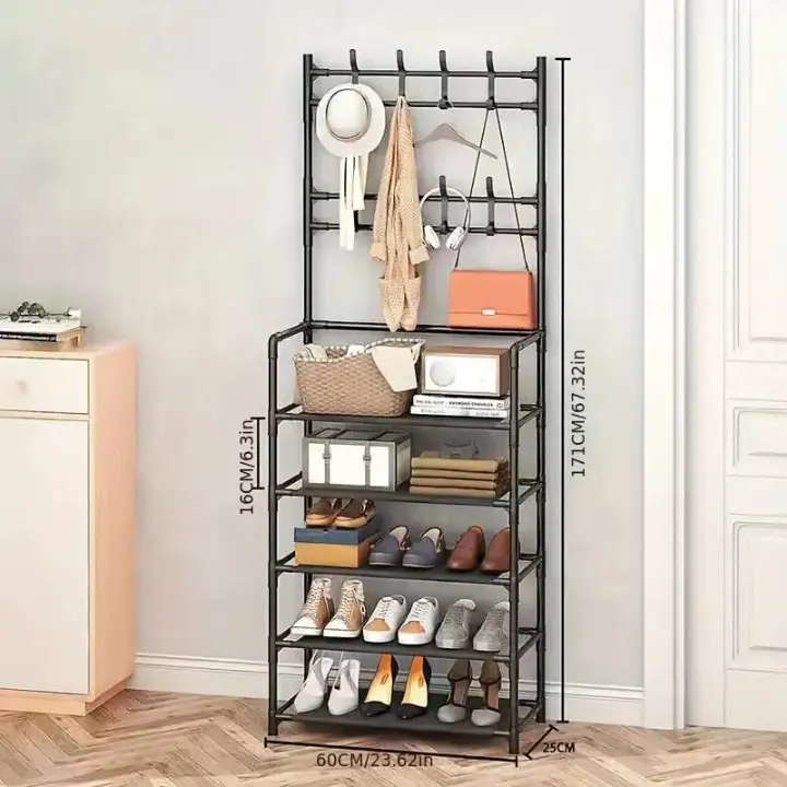 Multifunctional Shoe, Bag, Hat, Shirt Organizer Hall Tree Rack3.webp