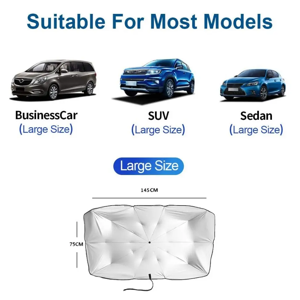 Thermal Insulation Anti-falling Car Sun Shade Foldable Umbrella7.webp