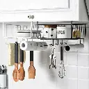 Hanging Storage Rack Kitchen Under Rack Cabinet Hanging Cabinet Rack Hanging Basket Wall Hanging Storage Rack Hanging Rack (Color: White, BlackSize: One Size)