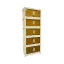 5-Layer Multi-Functional Stackable Cabinet Storage Box with Wheels, Drawing Room Stackable Folding Plastic Storage Box with Double Doors