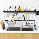 2-Tier Kitchen Over Sink Rack - Metal Dish Drying Storage Rack