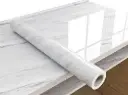 Pack of 2 Rolls x 10 Meters Each (20 Meters Total) | White Marble Effect Self-Adhesive Wallpaper | Peel and Stick Contact Paper for Kitchen Countertop Bathroom Wall Furniture and Floor | Waterproof Removable Vinyl Tile Sticker | Home Decor Upgrade Without Renovation