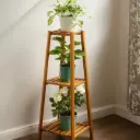 3-Tier Bamboo Plant Stand for Indoor Plants - Space-Saving Planter Shelf Rack