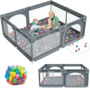 Large Indoor Kids Playpen with Ball Pit – Safe Play Area for Infants and Children with Breathable Mesh Sides | Spacious Play Park Easy to Assemble