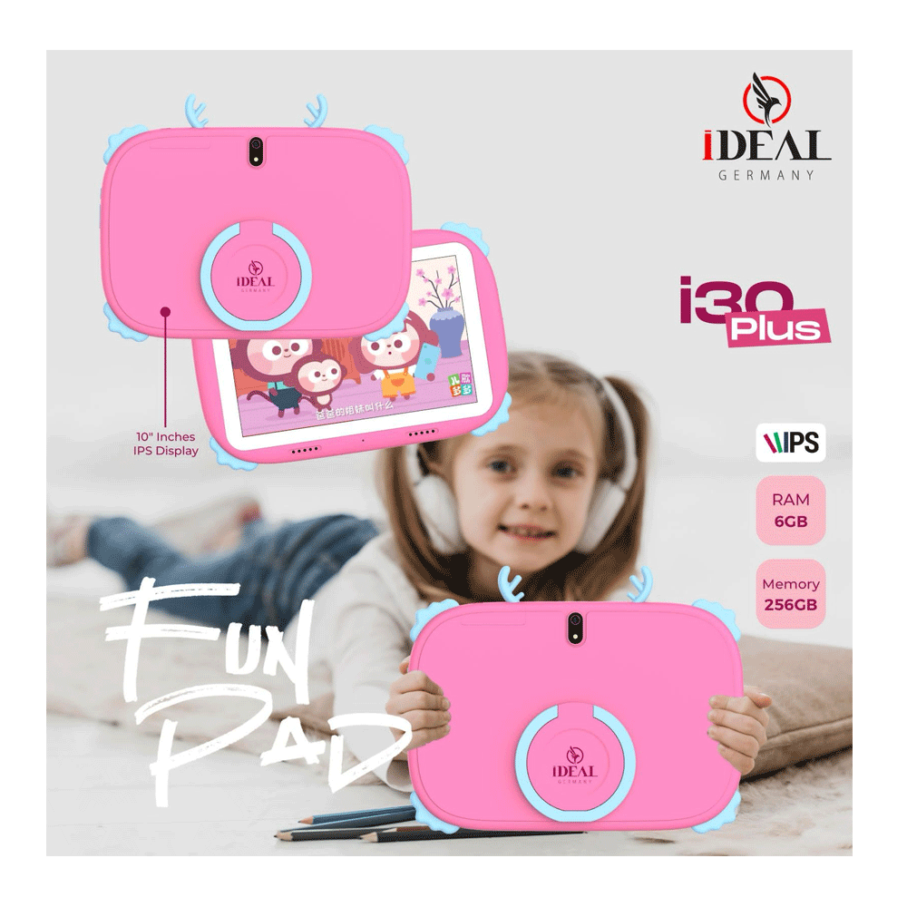 Premium 8-Inch Pink Kids Educational Tablet Bundle with Wireless Keyboard & Mouse Combo - Preloaded Learning Apps, Games, YouTube Kids, WiFi, 3G, HD Cameras, Parental Controls, Durable Design for Ages 3-8, Fast Qatar Delivery