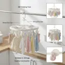 360° Rotating Clip Hanger with Hooks – Foldable Baby Clothes & Socks Drying Rack