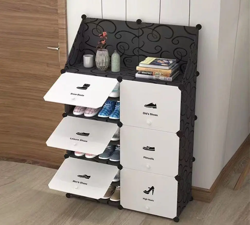 Multilayer Shoe Rack - Dustproof Shoes Cabinet with 6 Doors
