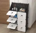 Multilayer Shoe Rack - Dustproof Shoes Cabinet with 6 Doors