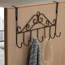 Over-the-Door Decorative Metal Hook Organizer 