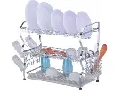 Premium 3-Tier Chrome Plated Dish Drainer Rack with Wall Hang- Ultimate Kitchen Organizer for Qatar Homes