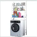 3 Layer Over Washing Machine Metal Storage Rack - White
