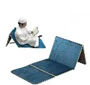 Foldable Prayer Rug with Back Support | Padded Islamic Salah Mat for Men & Women | Portable Travel Sajdah with Carry Pocket