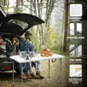 Multi-purpose Foldable Table, Outdoor Indoor Height Adjustable Portable Table, Dining Camping Work Table