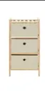 Storage Rack With 3 Fabric Baskets Cedar Wood Beige Dressers & Chests Of Drawers,Wardrobe Organiser,Stackable Storage Drawers