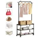 Multifunctional Cloth Rack with Shoe Stand, Garment Hanger, Coat and Hat Rack