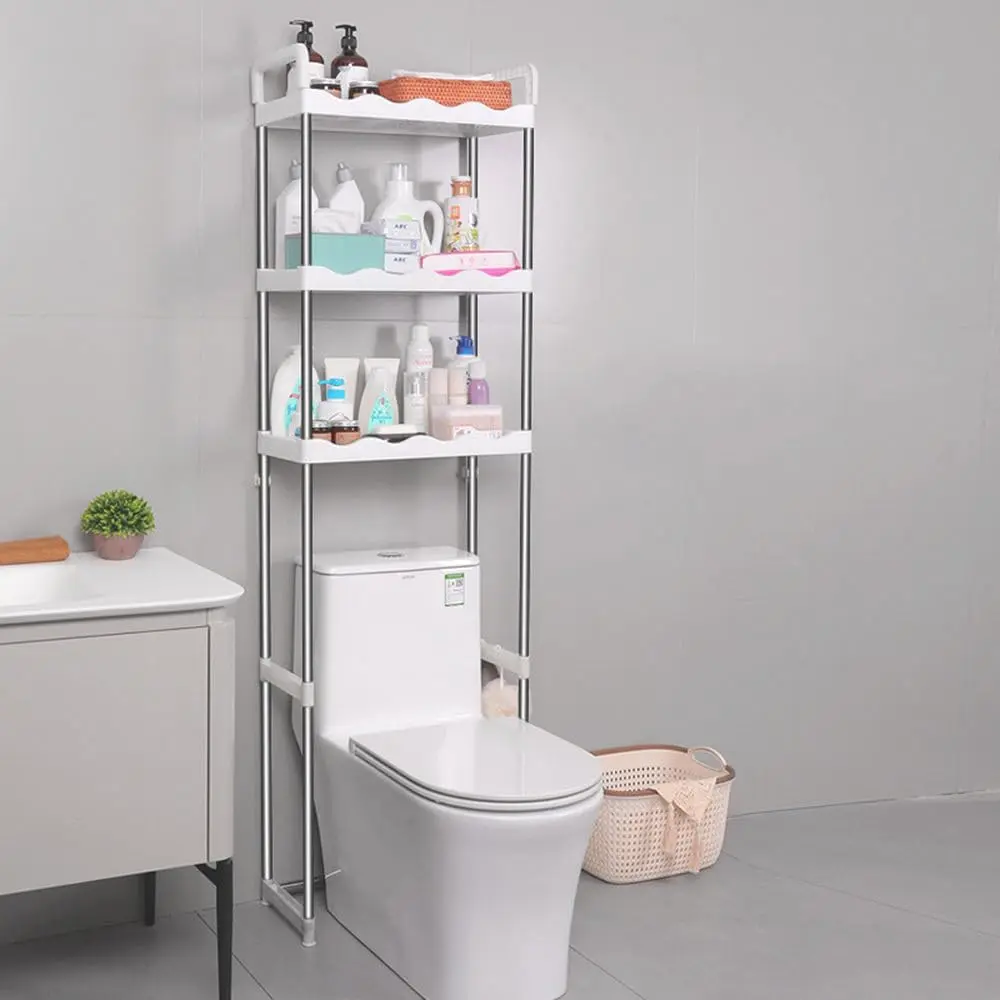 Multi-Tier Toilet Rack Stainless Steel, 3 Tier Over the Toilet Rack, Stainless Steel 30kg Capacity Bathroom Shelf, Space Saving Bathroom Stand Organizer Over the Toilet Storage
