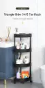 Corner Storage Rack, 4-Tier Cosmetic Kitchen Bathroom Shelf Organizer