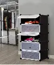 5 Layer DIY Shoe Storage Rack, Dustproof Shoes Cabinet with Doors