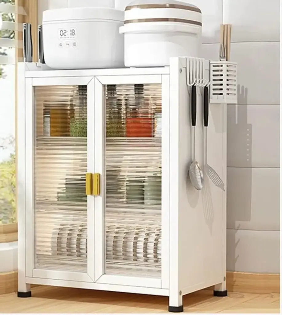 Kitchen Worktop Storage Cabinet, Closed Dish Cabinet with Door