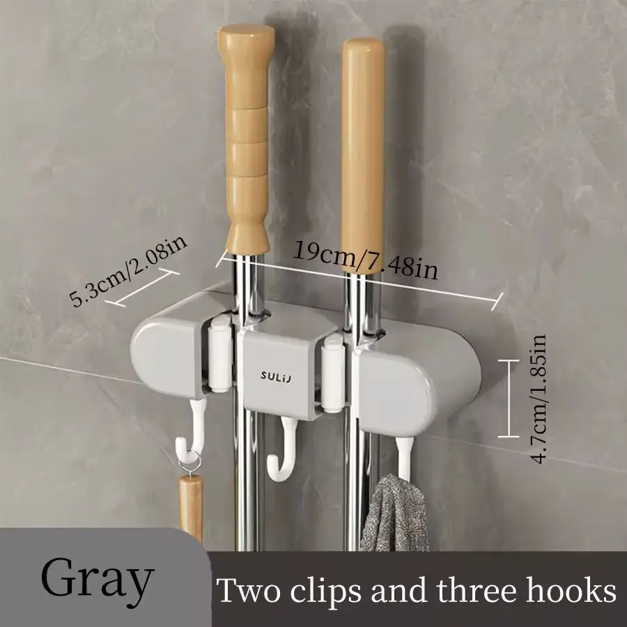 Wall Mounted/Self Adhesive Mop Holder/ Broom Organizer