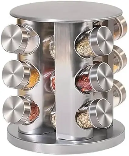 Kitchen Spice Organizer Rack 360 Rotated Spice Rack Rotating Wholesale Display Rack Spice Organizer Storage Kitchen 12 Glass Bottles for Kitchen Storage