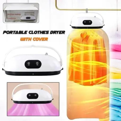 Portable Clothes Folding Dryer, Portable Dryers, Small Compact Foldable Electric Drying Machine with Dry Bag for Travel, Home, Apartment