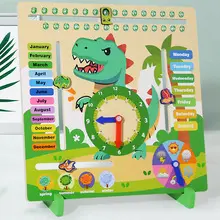 Kids Multifunctional Calendar Clock Learning Board – Time, Date, Days, Months, Seasons & Weather Educational Toy | Montessori Wooden Teaching Aid | 36+ Months