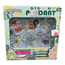 Kids DIY Crystal Pendant Painting Kit – Creative Art & Craft Set with Colors | Jewelry Making Activity Toy for Boys & Girls Age 3+ | Birthday Gift & Return Gift Idea