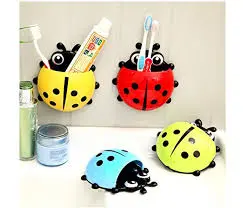 Cute Animal Suction Cup Toothbrush Holder (BUY 1 GET 1 FREE) – Tortoise & Ladybug Designs – Wall Mounted No-Drill Bathroom Organizer for Kids – Random Colors – Fun & Hygienic Oral Care Accessory Qatar