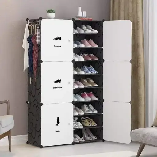 Multilayer Shoe Rack - Dustproof Shoes Cabinet with 6 Doors