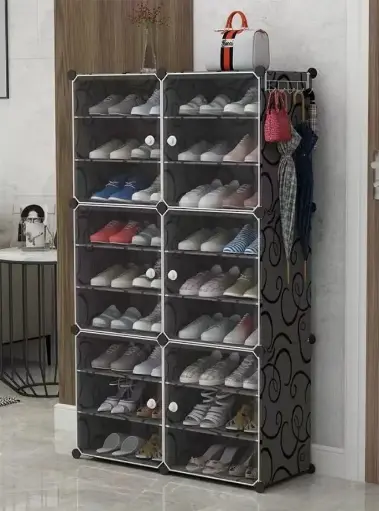 Multilayer Shoe Rack - Dustproof Shoes Cabinet with 6 Doors