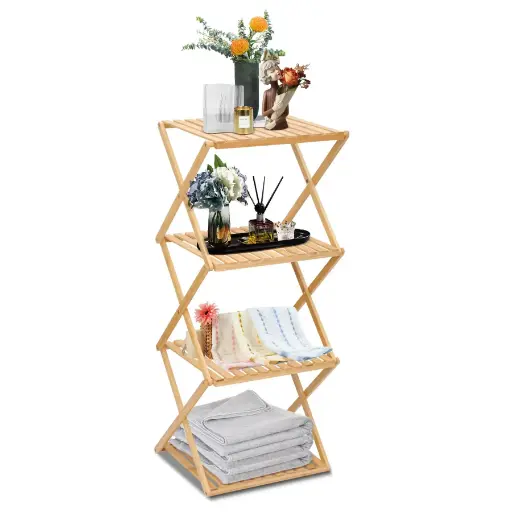 Foldable Wodden Flower Stand | Plant Stand |Storage Shelf for Garden, Home and Office