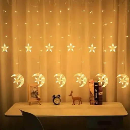 LED Star and Moon String Ramadan Decorative Lights for Indoor & Outdoor - 3.5 Meter