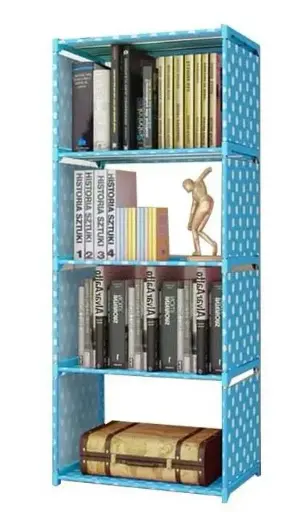 Sterling Bookshelf for Home Library, Book Stand| Book Rack for Study Room| Book Stand Shelf 4 Layer Metal Rack Pink,Blue Colour