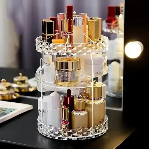 360 Degree Makeup Organizer , Rotating Costume Organizer