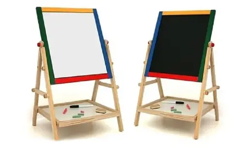Art Easel for Kids, Modern Kids Chalkboard Easel, Double Sided Children Standing Chalkboard, Two-in-one blackboard and whiteboard