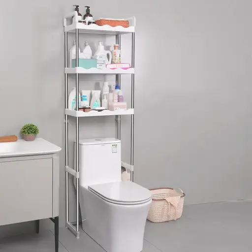 Multi-Tier Toilet Rack Stainless Steel, 3 Tier Over the Toilet Rack, Stainless Steel 30kg Capacity Bathroom Shelf, Space Saving Bathroom Stand Organizer Over the Toilet Storage