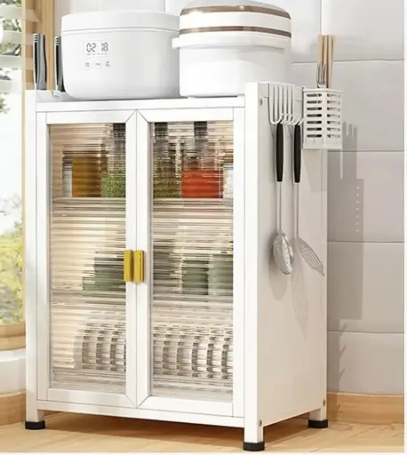 Kitchen Worktop Storage Cabinet, Closed Dish Cabinet with Door
