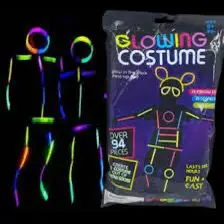 Glow Stick Figure Costume, 94 Pcs Light up Stick Figure Costume, Glow in the Dark Outfits